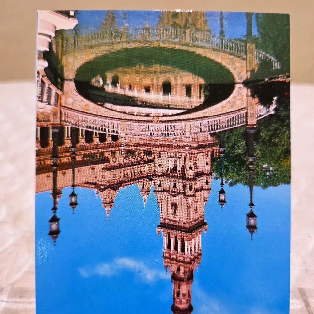 Vintage Sevilla Detail Plaze de Espana Place de l'Espagne Spain Spanish Postcard
